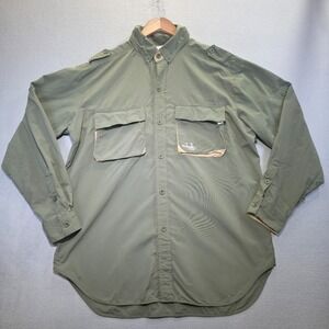 Guidewear by Cabelas Men's Olive Long Sleeve Button Up Vented Shirt Size XL